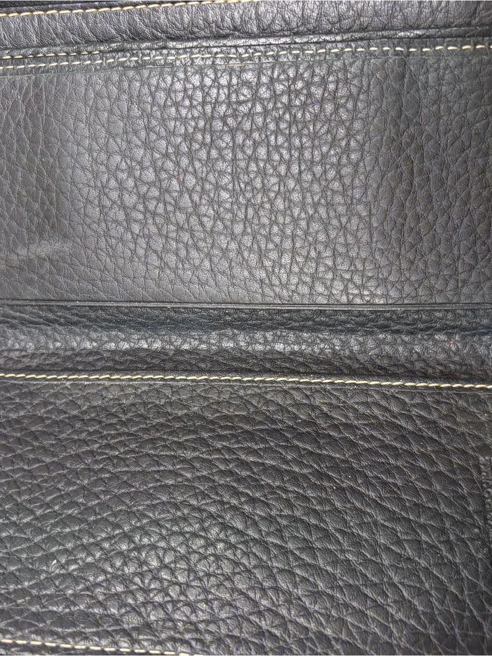 Dooney & Bourke Black Pebbled Leather Zip Card and Checkbook Holder Wallet